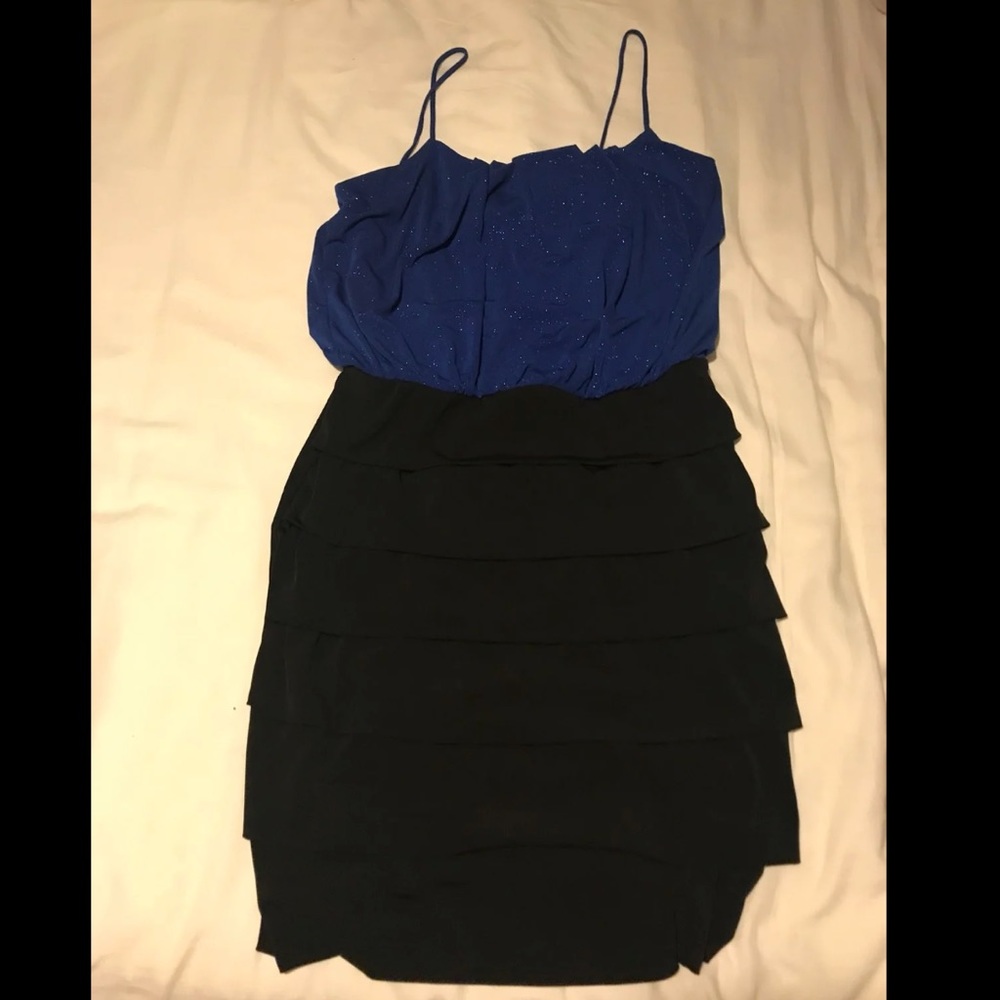 Sprakly Indigo blue and black dress